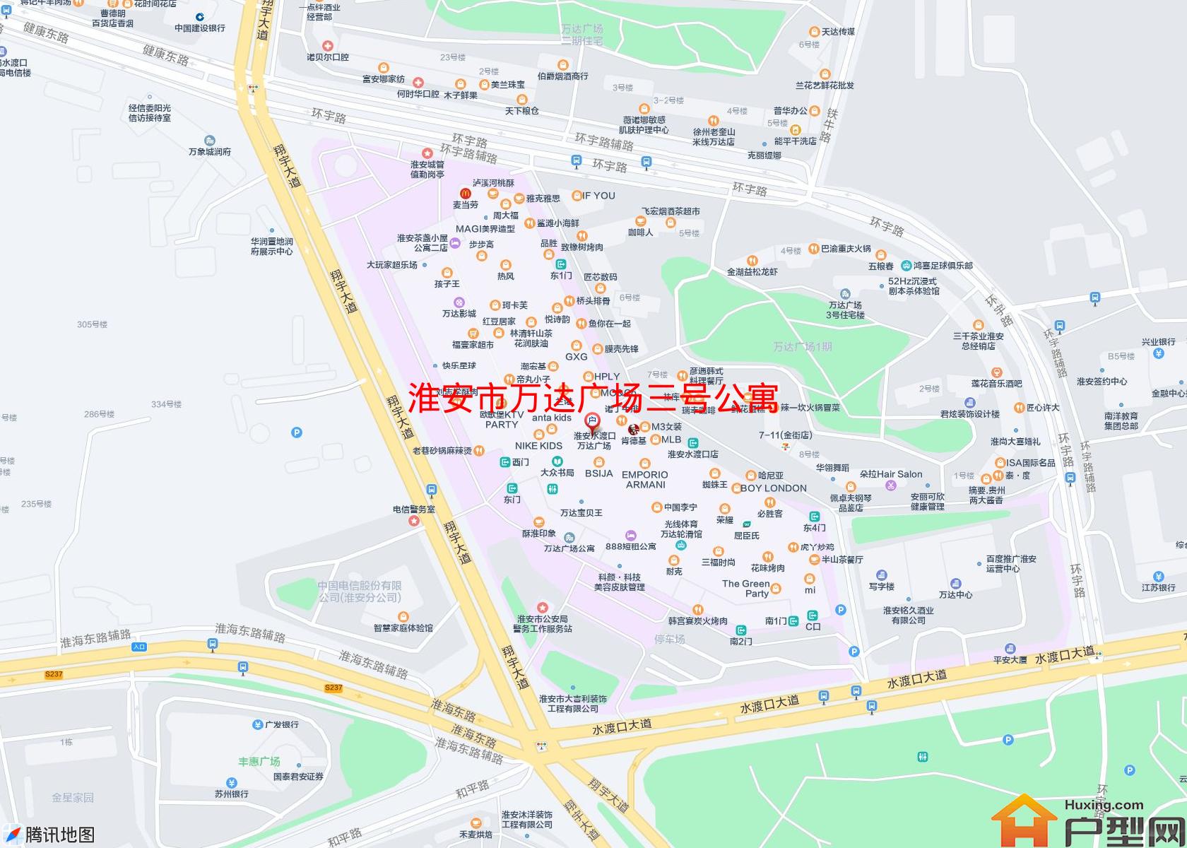 万达广场三号公寓小区 - 户型网